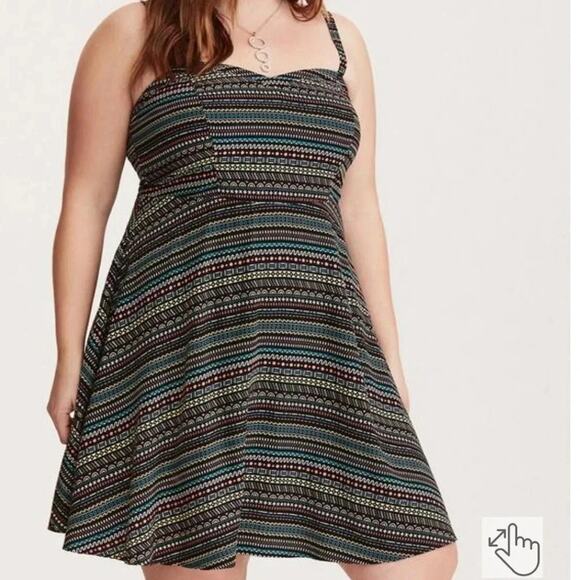 Torrid Mini Challis Sweetheart Dress colorful, sexy summer 90s coastal plus size - Picture 1 of 15